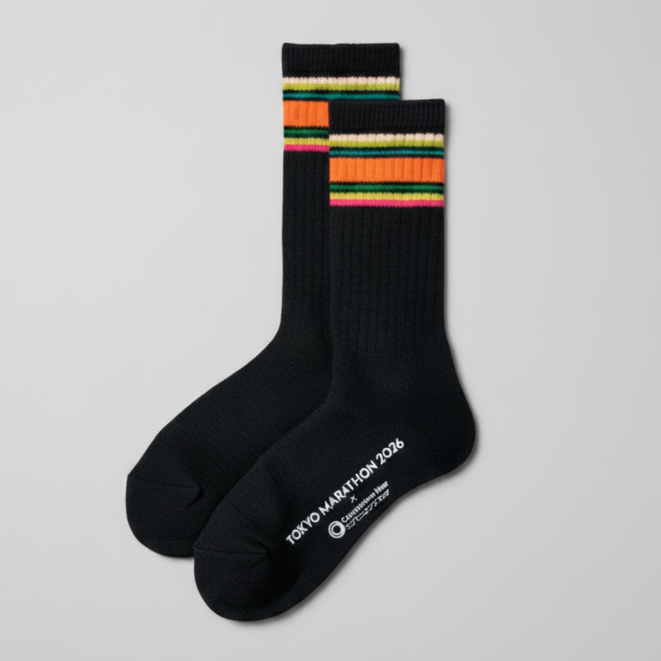 Family Mart xTokyo Marathon 2026 Convenience Wear Line Socks - Black