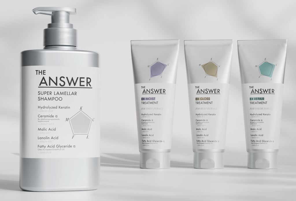 THE ANSWER by Kao – Super Lamellar Shampoo 400ml + EX Moist 220g + Lamellar Milk 6g
