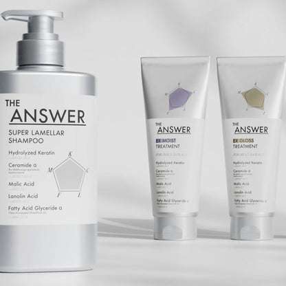 THE ANSWER by Kao – Super Lamellar Shampoo 400ml + EX Repair 220g + Lamellar Milk 6g