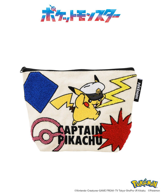 3 Coins Limited Edition Canvas Embroidered Pouch Captain Pikachu - Pokemon