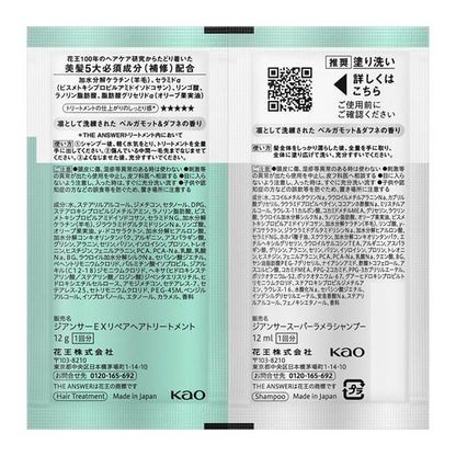Trial Set - THE ANSWER by Kao – Super Lamellar Shampoo 12ml + EX Repair 12g two packs
