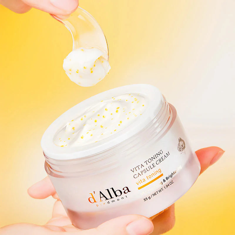 D'Alba Vita Toning Capsule Cream 55g Korean Brightening Skincare - Vegan