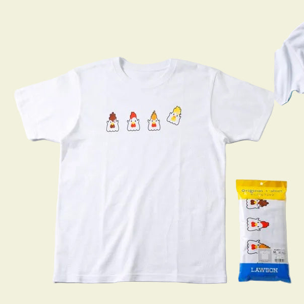 Lawson Original T-shirt - Karaage Kun All Stars White - Size M - Konbini