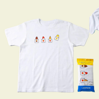 Lawson Original T-shirt - Karaage Kun All Stars White - Size M - Konbini