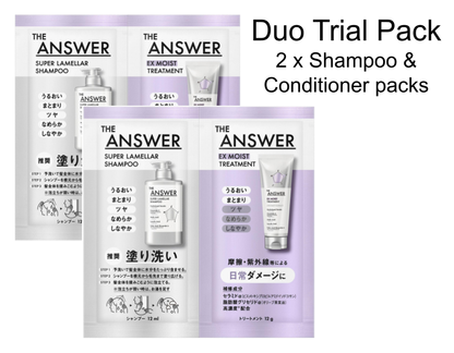 Trial Set - THE ANSWER by Kao – Super Lamellar Shampoo 12ml + EX Moist 12g two packs