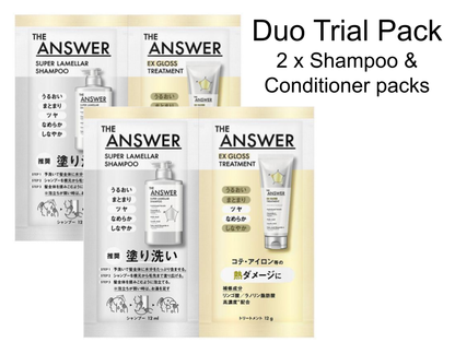 Trial Set - THE ANSWER by Kao – Super Lamellar Shampoo 12ml + EX Gloss 12g two packs