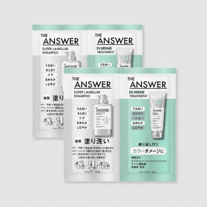 Trial Set - THE ANSWER by Kao – Super Lamellar Shampoo 12ml + EX Repair 12g two packs