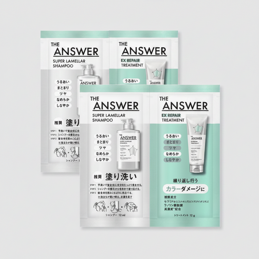 Trial Set - THE ANSWER by Kao – Super Lamellar Shampoo 12ml + EX Repair 12g two packs