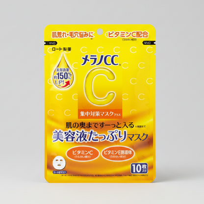 Rohto Mentholatum Melano CC Vitamin C Intensive Countermeasure Mask - 10 Sheets