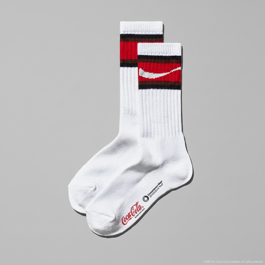 Family Mart x Coca Cola Convenience Wear Line Socks - White FamilyMart