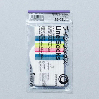 Family Mart Convenience Wear Line Socks -  White & Neon