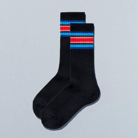 FamilyMart Convenience Wear Line Socks -  Black & Red/Blue