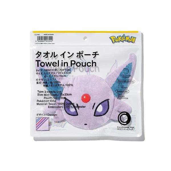 FamilyMart Espeon 3-Way Towel Pouch - Pokémon Espeon (Eifie)