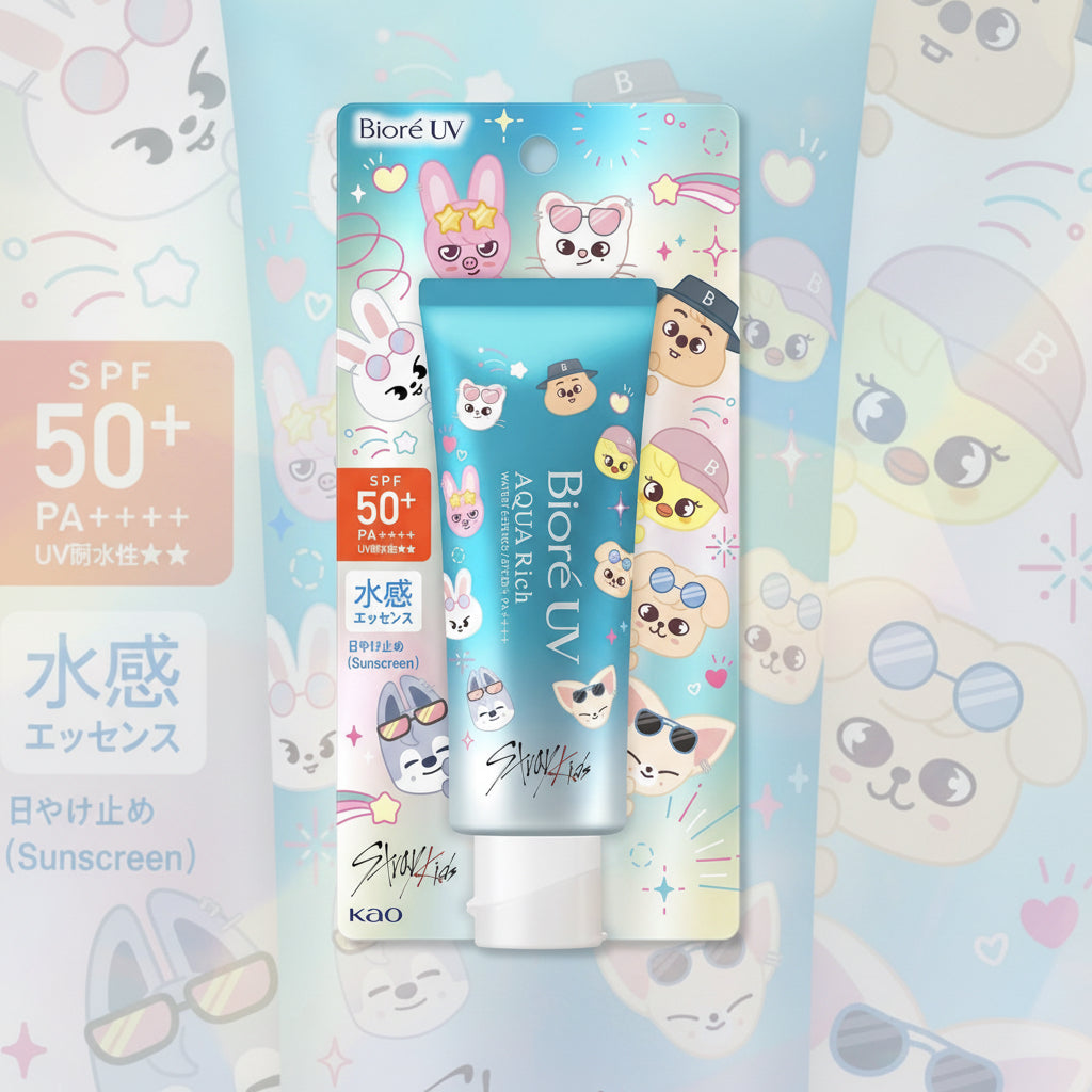 Biore UV Aqua Rich Sunscreen SPF50+ SKZOO Stray Kids Kpop Collab 70g