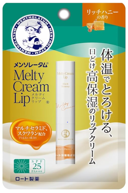 ROHTO Mentholatum Melty Cream Lip Balm Rich Honey SPF25 PA+++ Moisturizing