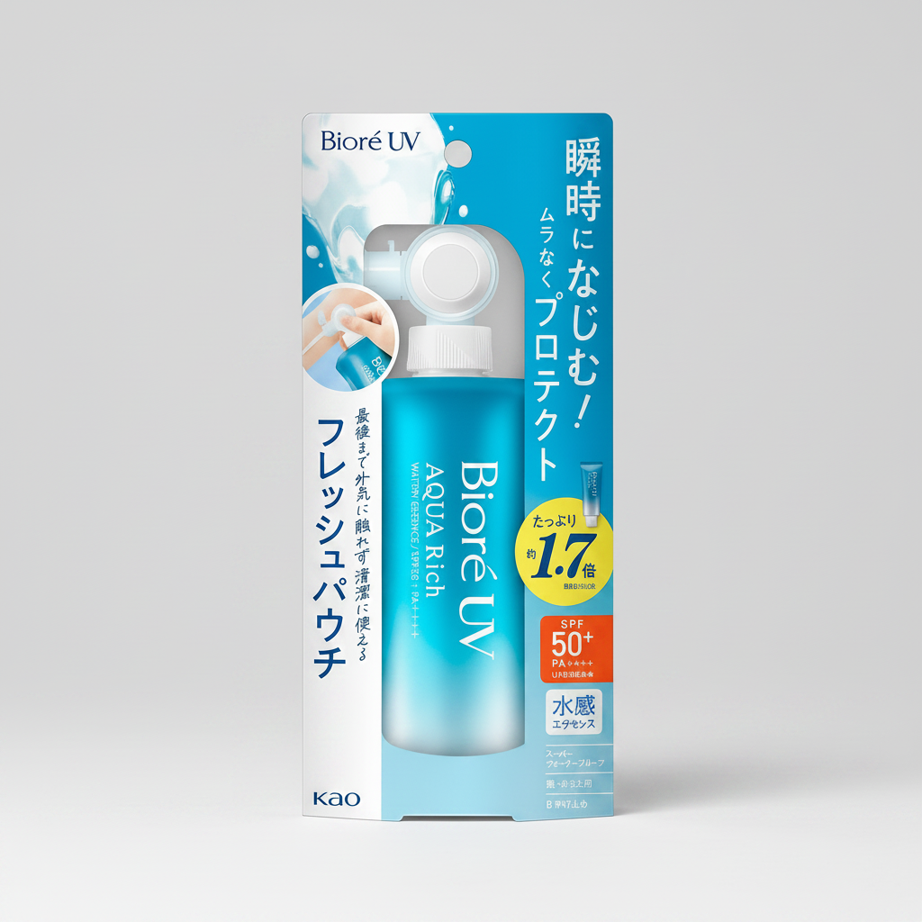 KAO Biore UV Aqua Rich Watery Essence Fresh Pouch Type SPF50+/PA++++ 120g