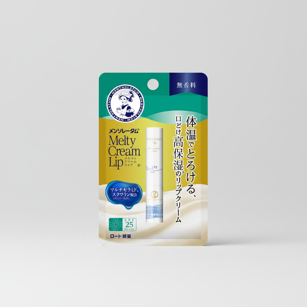 ROHTO Mentholatum Melty Cream Lip Balm Fragrance-free SPF25 PA+++ Moisturizing