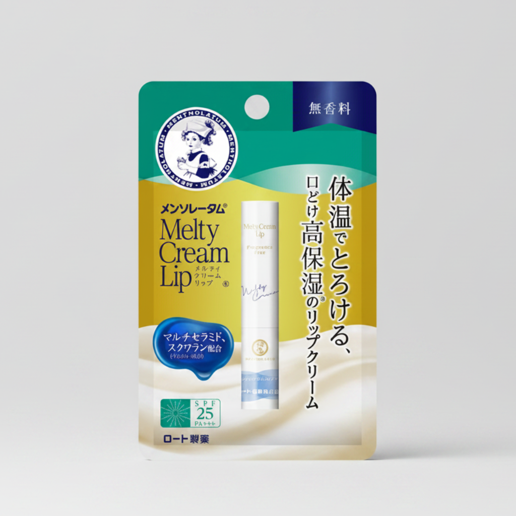 ROHTO Mentholatum Melty Cream Lip Balm Fragrance-free SPF25 PA+++ Moisturizing
