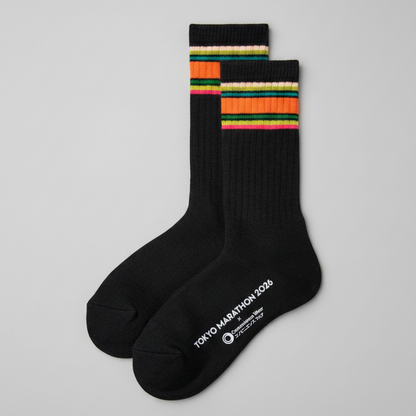 Family Mart xTokyo Marathon 2026 Convenience Wear Line Socks - Black