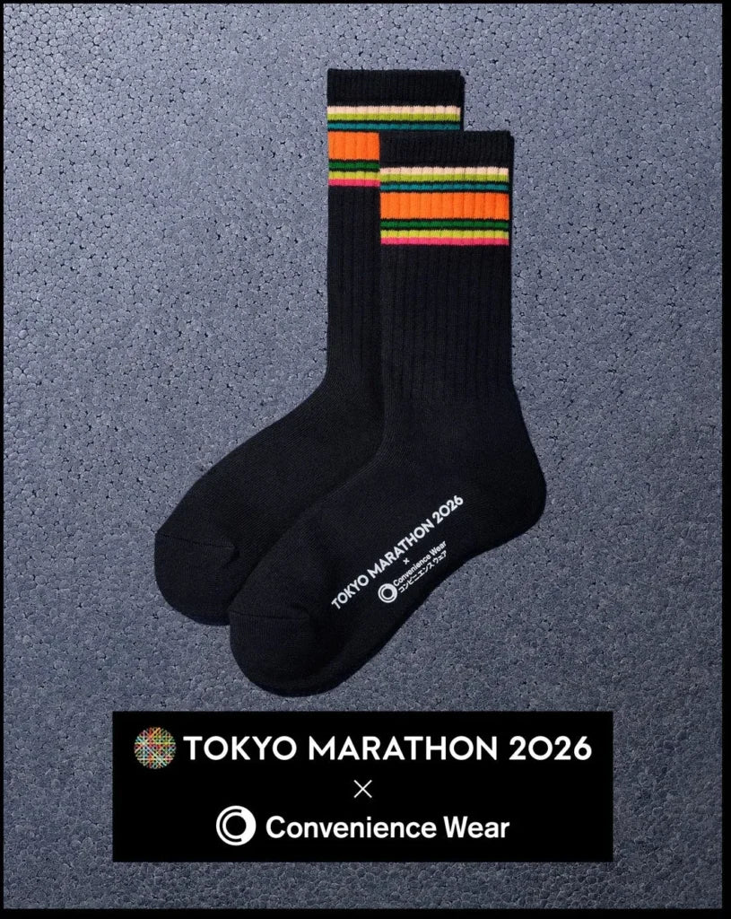 FamilyMart xTokyo Marathon 2026 Convenience Wear Line Socks - Black