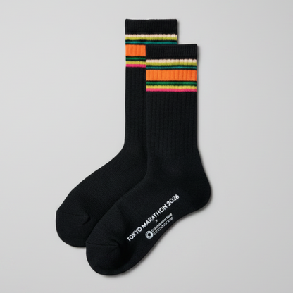 Family Mart xTokyo Marathon 2026 Convenience Wear Line Socks - Black